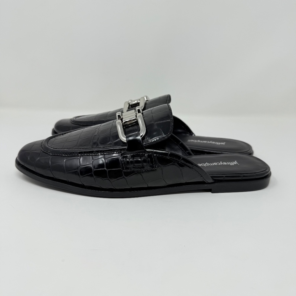 New Jeffrey Campbell Moment Mule Black Croco Silver Sz 9 - Picture 6 of 11